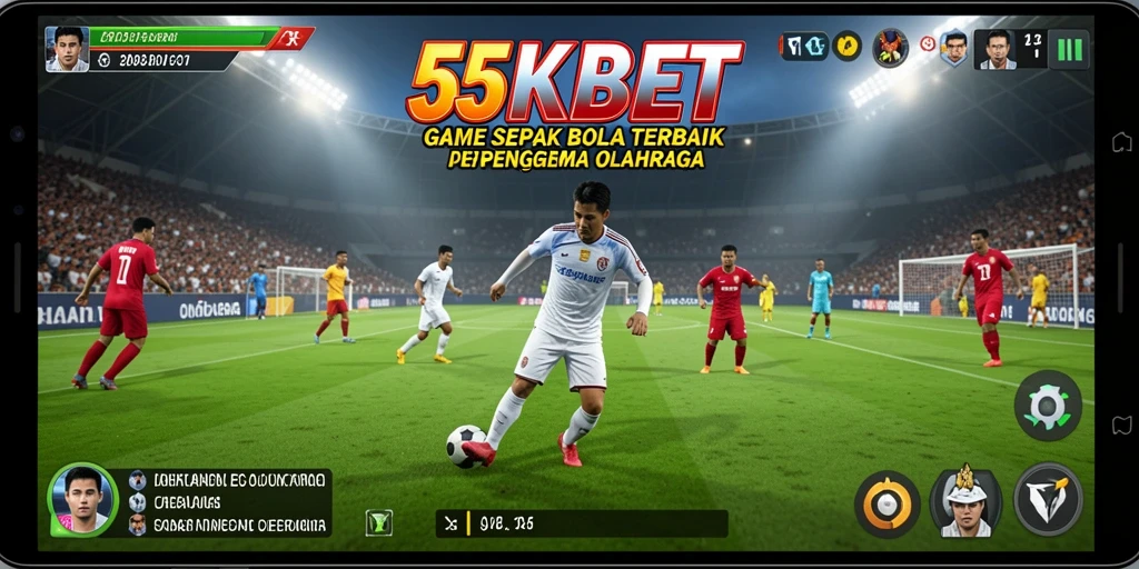 Tampilan menegangkan saat pertandingan sepak bola di 55KBET.