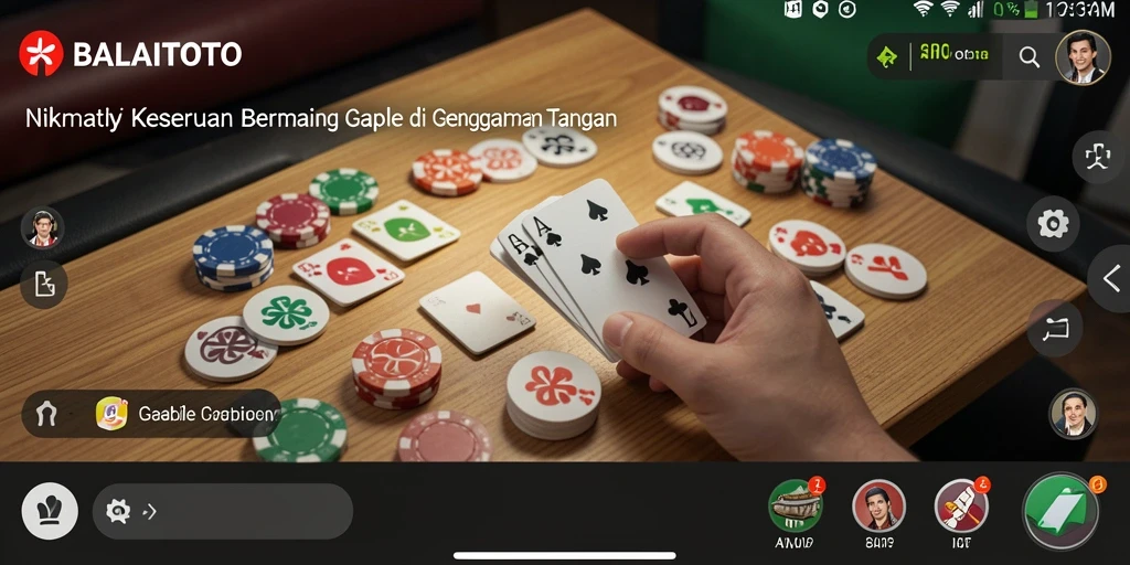 Gameplay seru Gaple yang menghibur dan menarik.