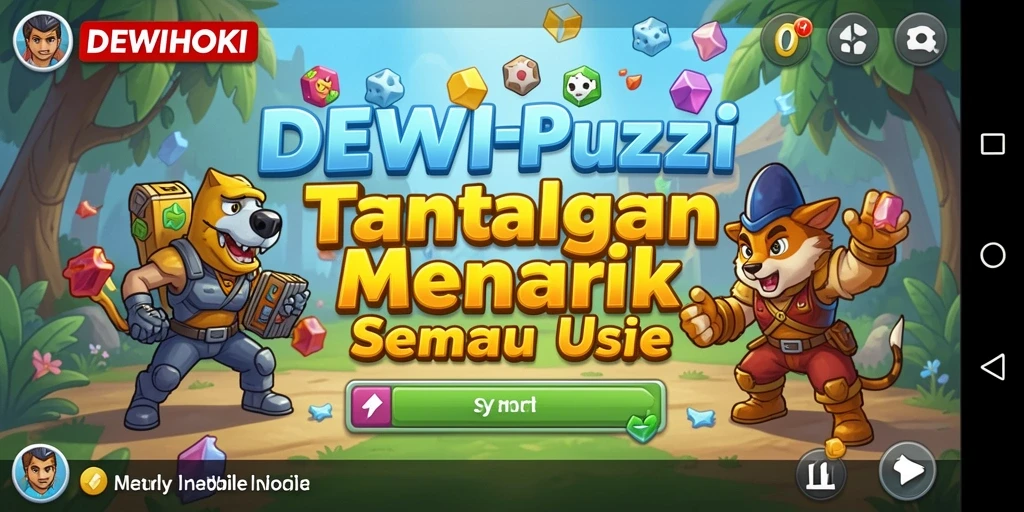 Tampilan gameplay DEWIHOKI yang menantang dan penuh warna.