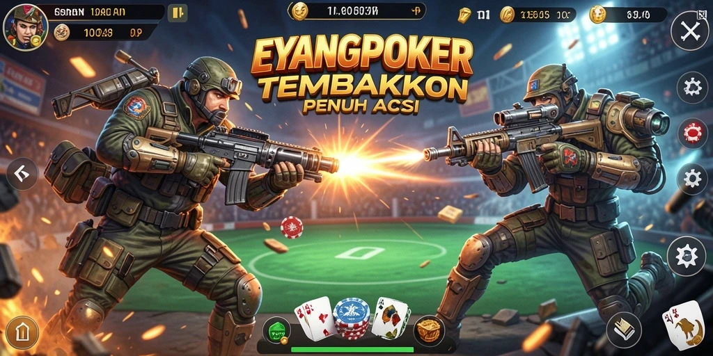 Tangkapan layar dari gameplay menarik EYANGPOKER yang penuh aksi FPS.