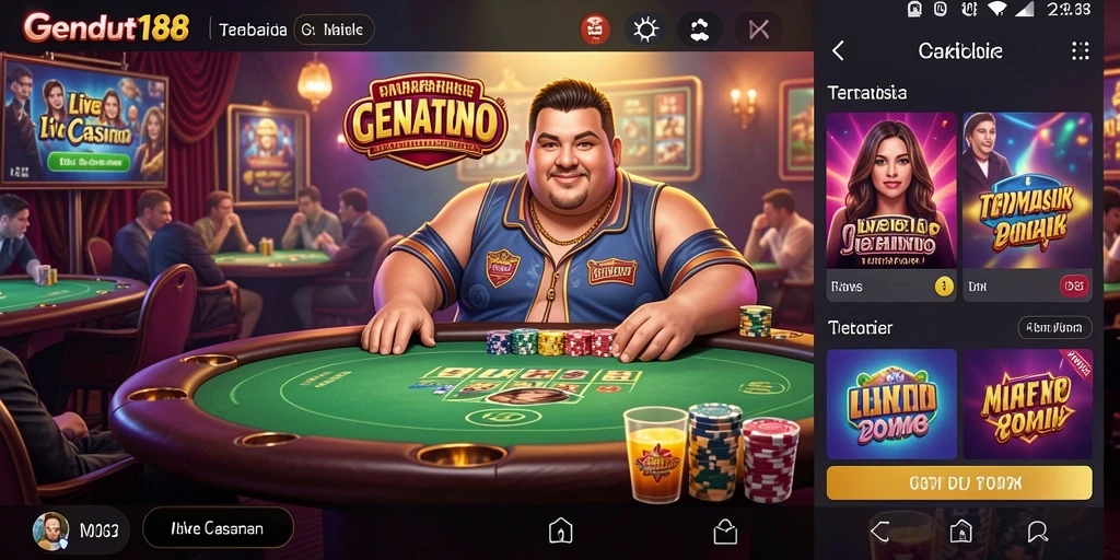 Tampilan gameplay GENDUT188 dengan dealer dan pemain dalam aksi.