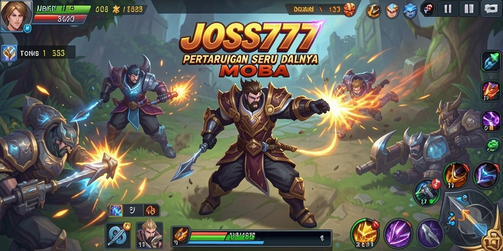 Tangkapan layar dari gameplay JOSS777 yang intens dan dinamis.