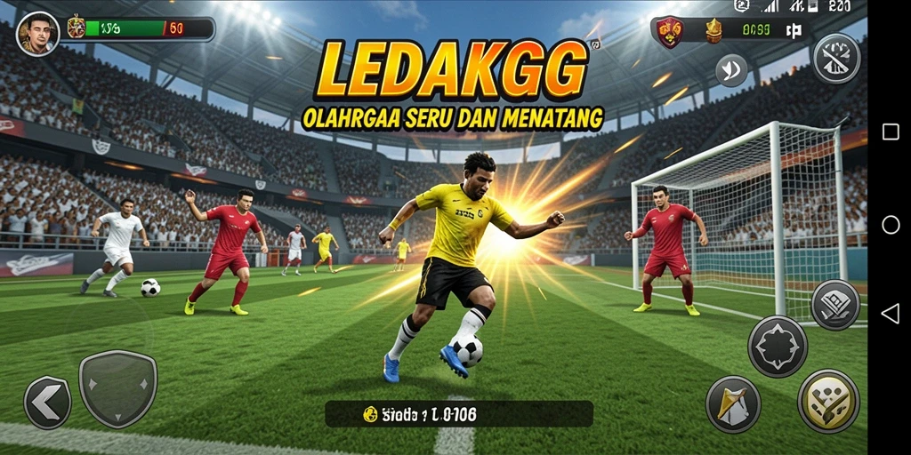 Tampilan seru gameplay olahraga LEDAKGG yang menantang.