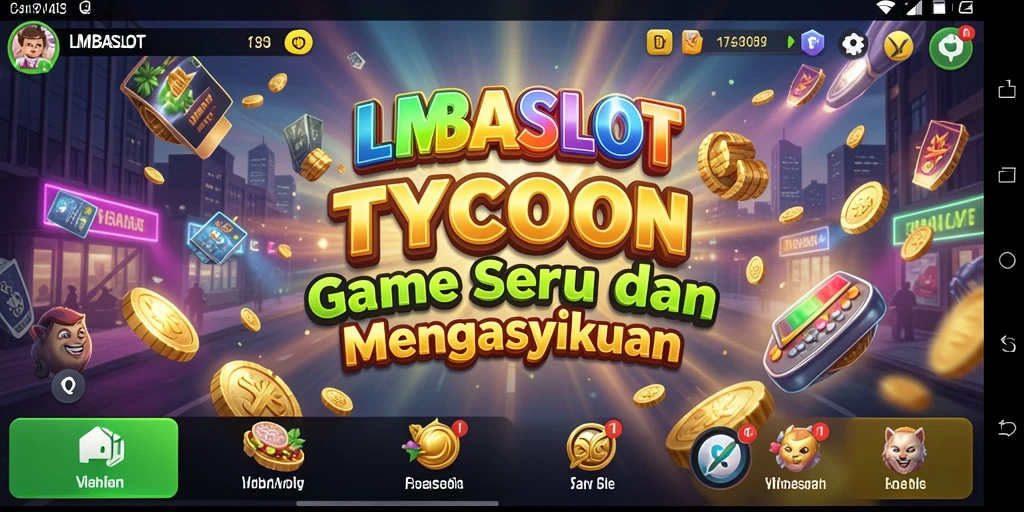Tampilan gameplay <strong>LMBASLOT</strong> yang menarik dan seru saat mengelola bisnis Tycoon.
