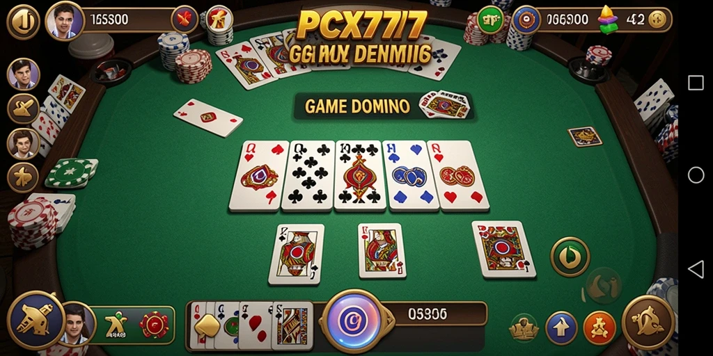 Tampilan gameplay menarik dari PCX777 yang penuh aksi domino.