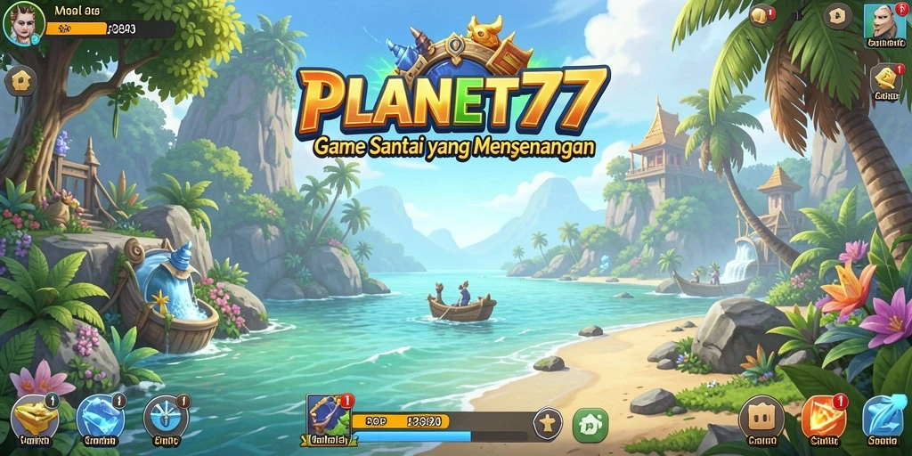 Tampilan gameplay menarik di PLANET77 dengan berbagai karakter dan planet.