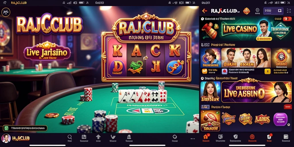 Tampilan menarik dari gameplay RAJACLUB Live Casino dengan dealer langsung.