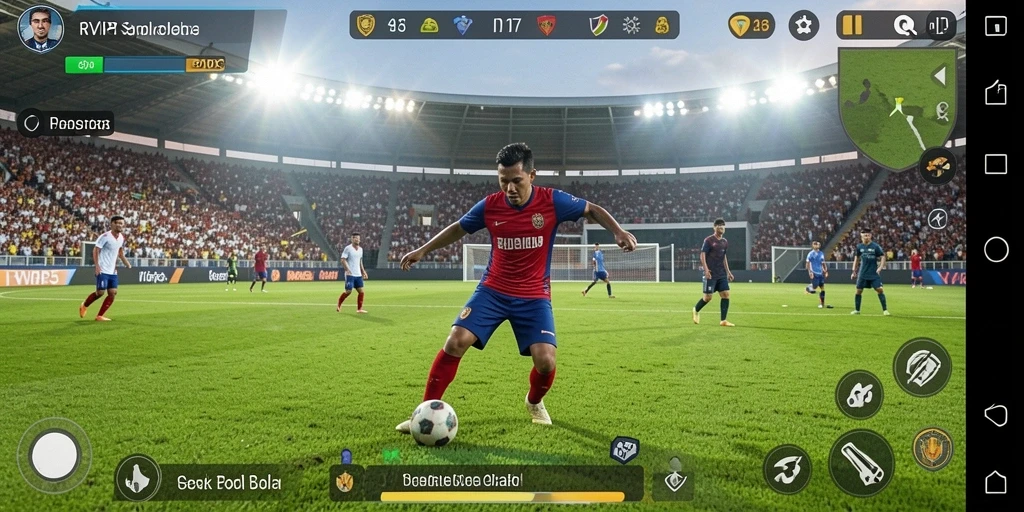 Tampilan gameplay menarik dari game sepak bola RVIP5.