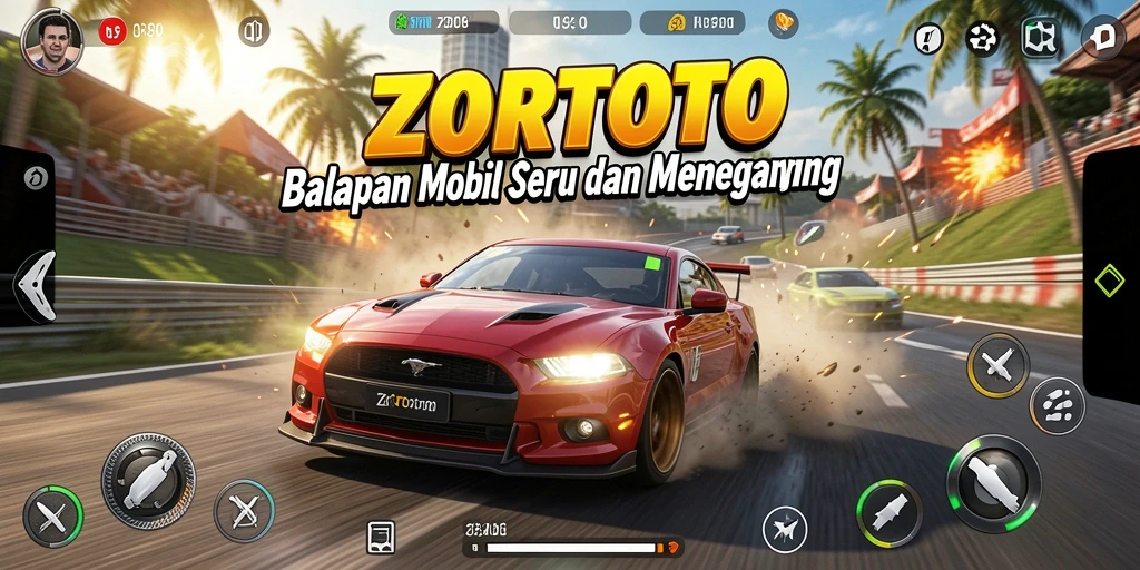 Gameplay balapan ZORTOTO yang seru dan menantang.